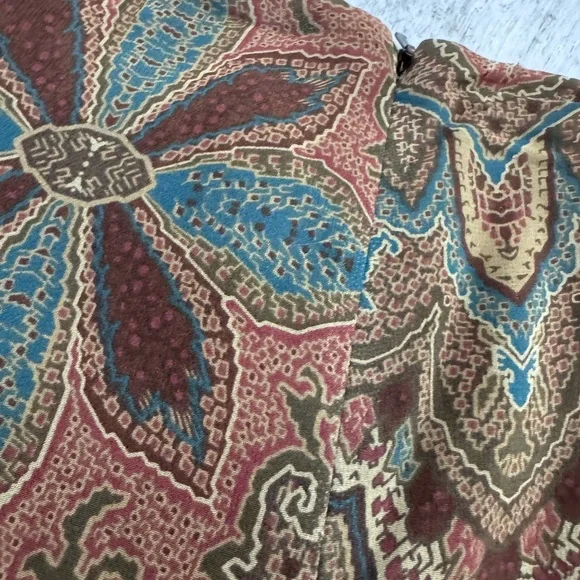 Lauren by Ralph Lauren Silk Paisley Skirt 12 Hippie Boho Chic - Picture 6 of 8